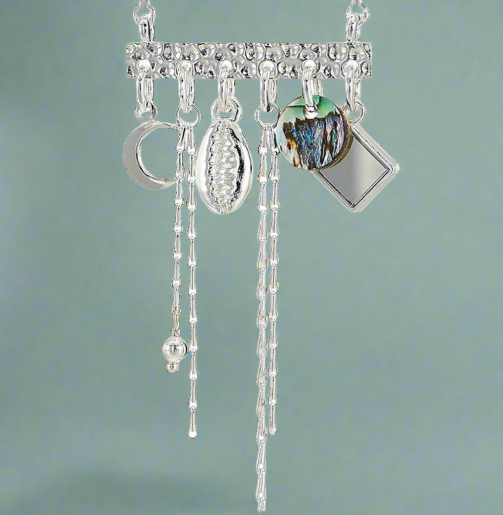 Alex and Ani - Conch and Puka Shell With Abalone Shell Charm Necklace