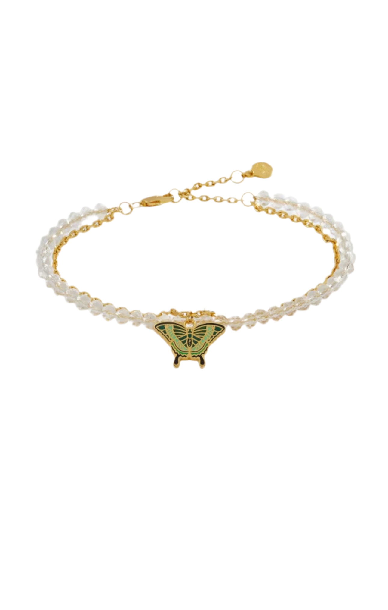 Alex and Ani - Emerald Swallowtail Butterfly Double Charm Bangle Bracelet