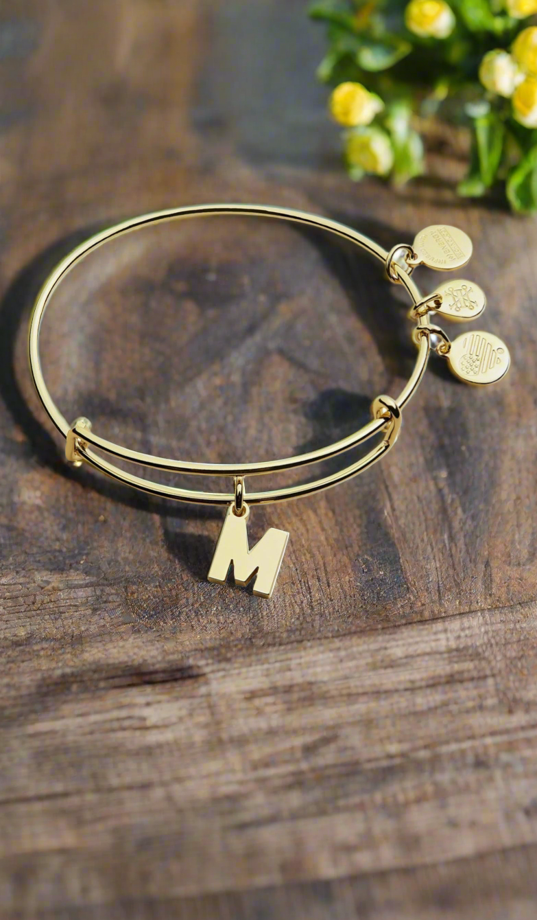 Alex and Ani - “M” Initial Charm Bangle Bracelet Comes with Box