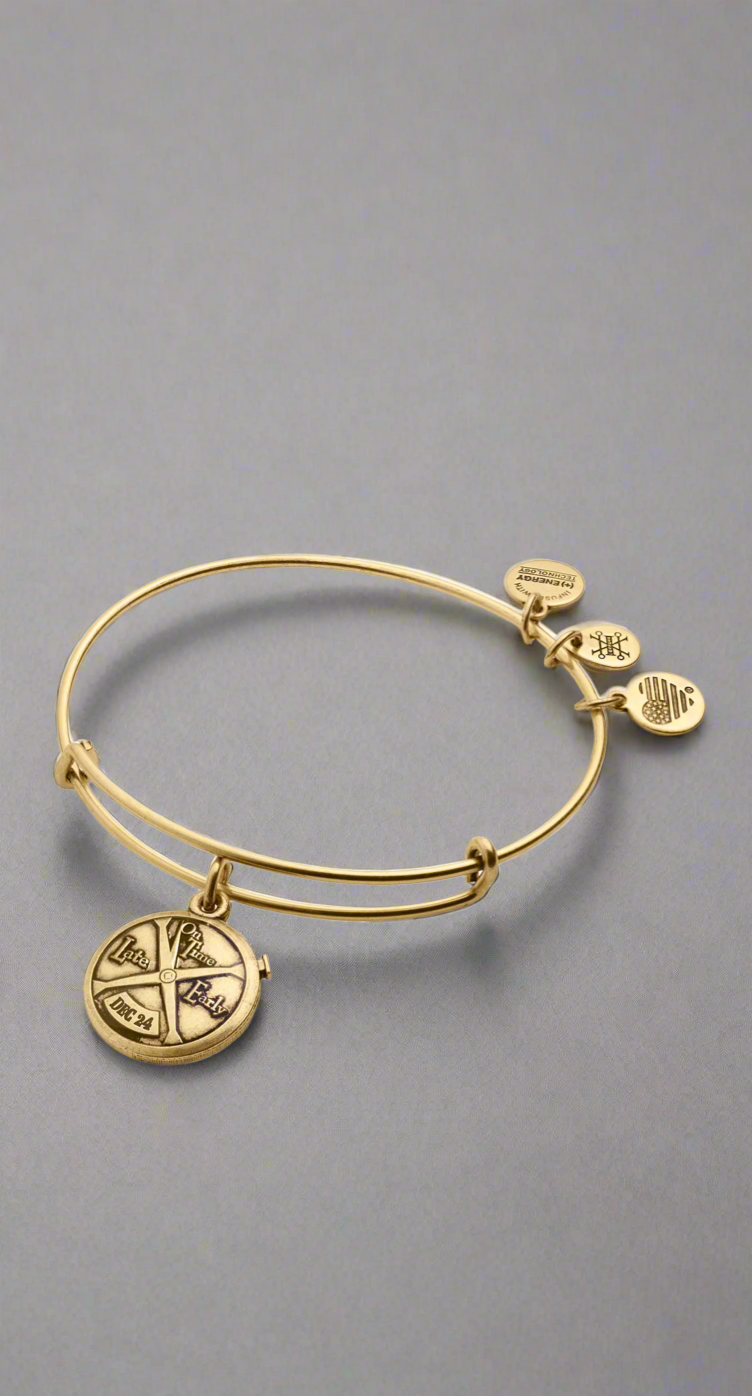 Alex and Ani - Polar Express Pocket Watch Charm Bangle Bracelet