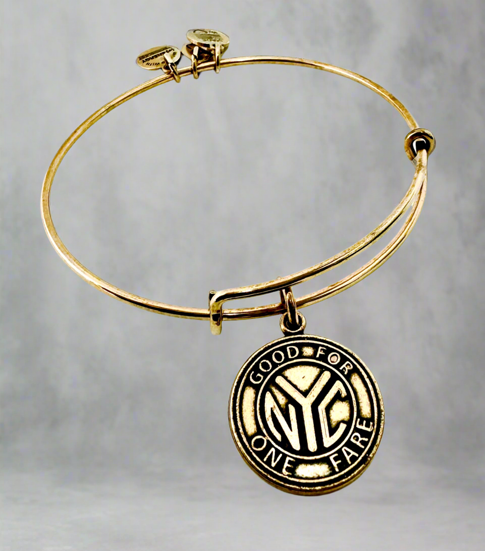 Alex and Ani - NYC Good For One Fare, New York City Subway Token Charm Bangle Bracelet