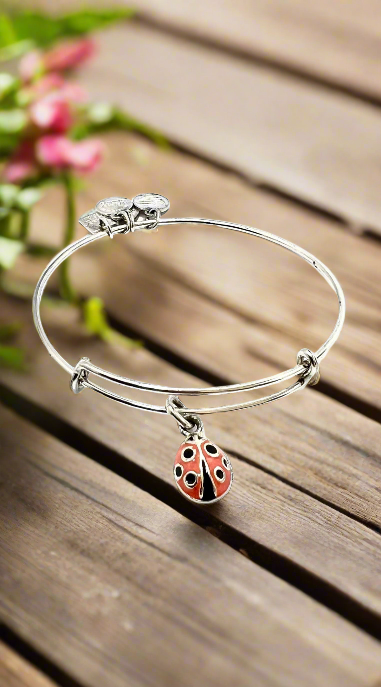 Alex and Ani - The Lady Bug Charm Bracelet Bangle, Color Infusion