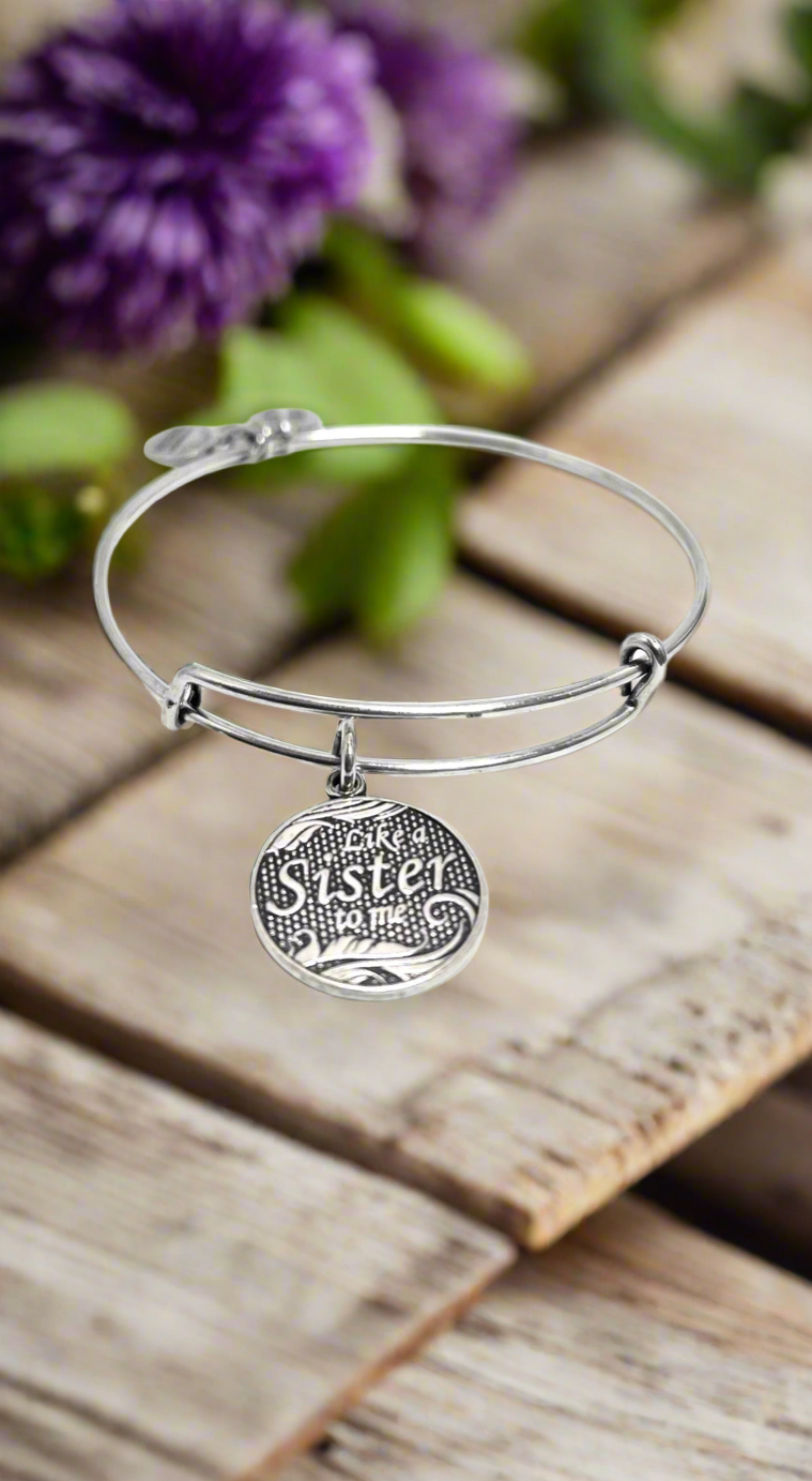 Alex and Ani - Like A Sister To Me Charm Bangle Bracelet Rafaelian Silver
