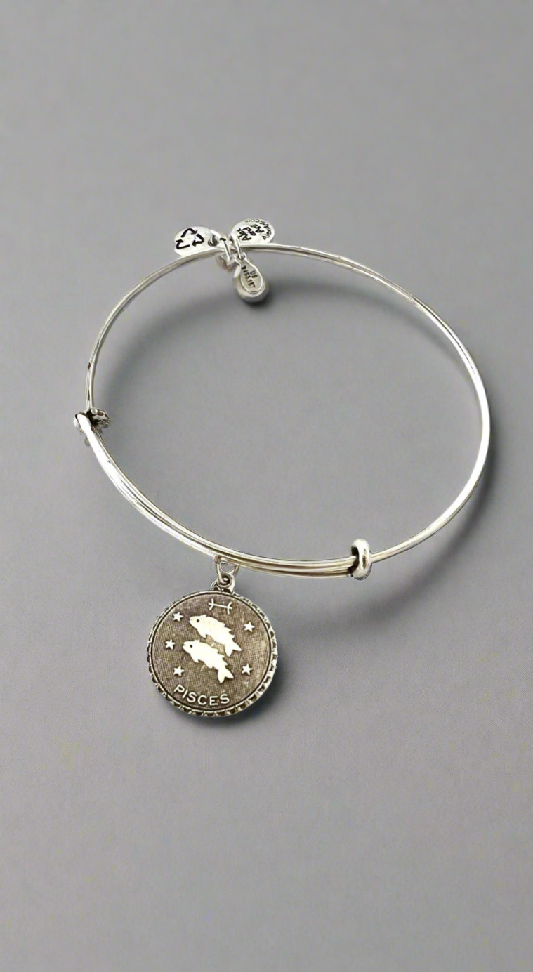 Alex and Ani - Pisces Zodiac Charm (February 19 - March 20) Bangle Bracelet, 3 Styles
