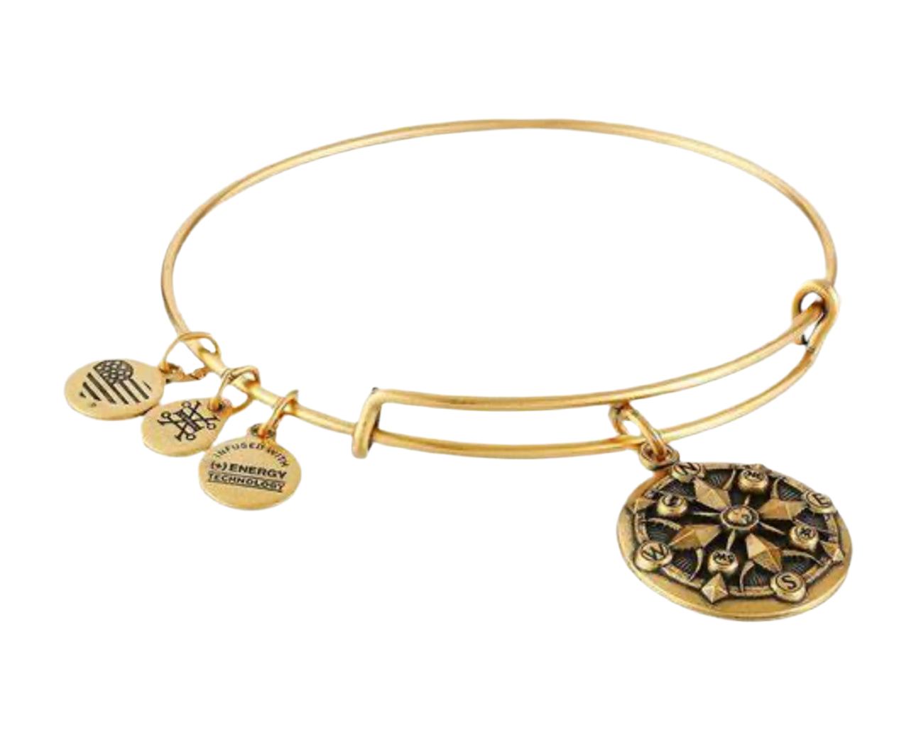 Alex and Ani - Silver/Gold Larger Sized Compass Charm Bangle Bracelet
