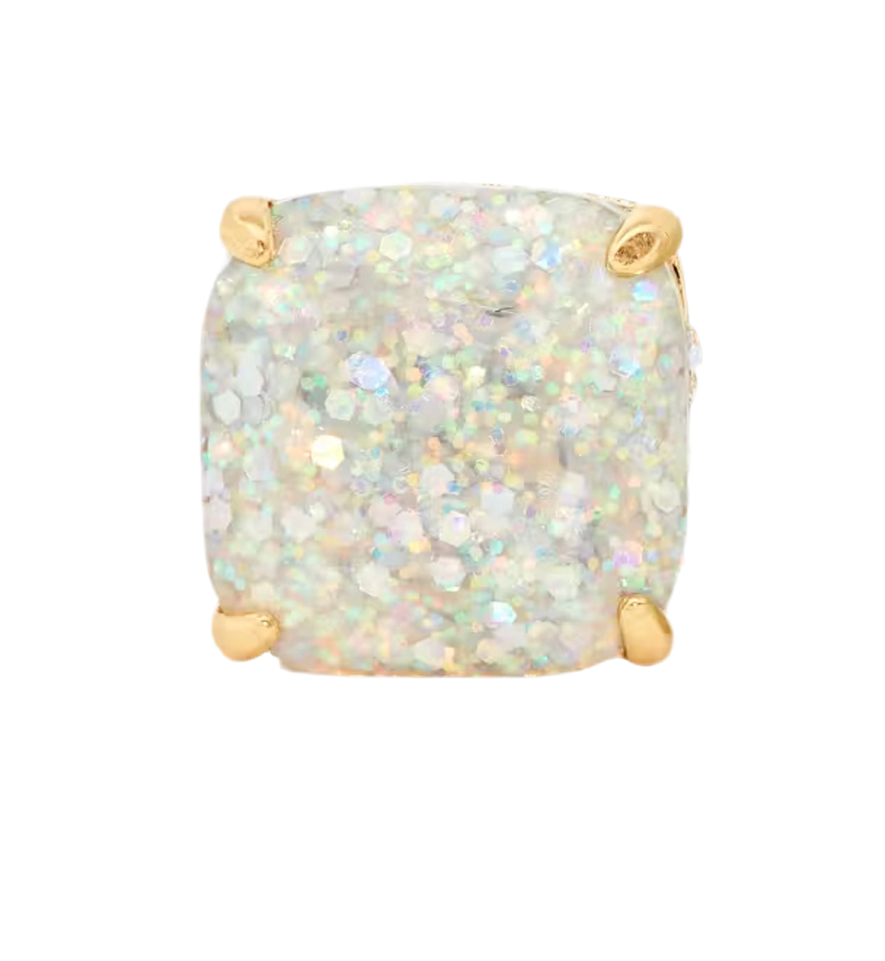 Kate Spade New York Glitter Gold Square Stud Earrings - Opal