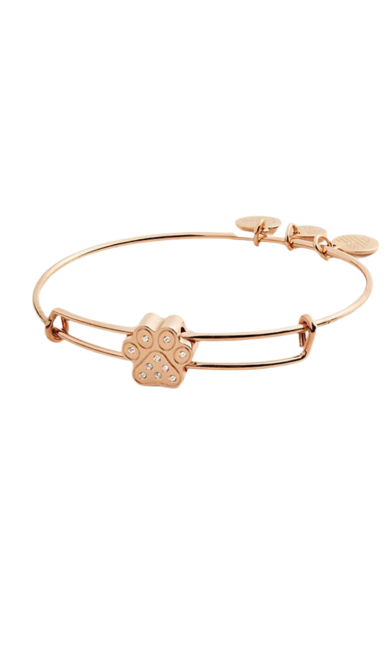 Alex and Ani - Pavé Paw Prints Symbol Bead Slider Charm Bangle, Swarovski Crystals