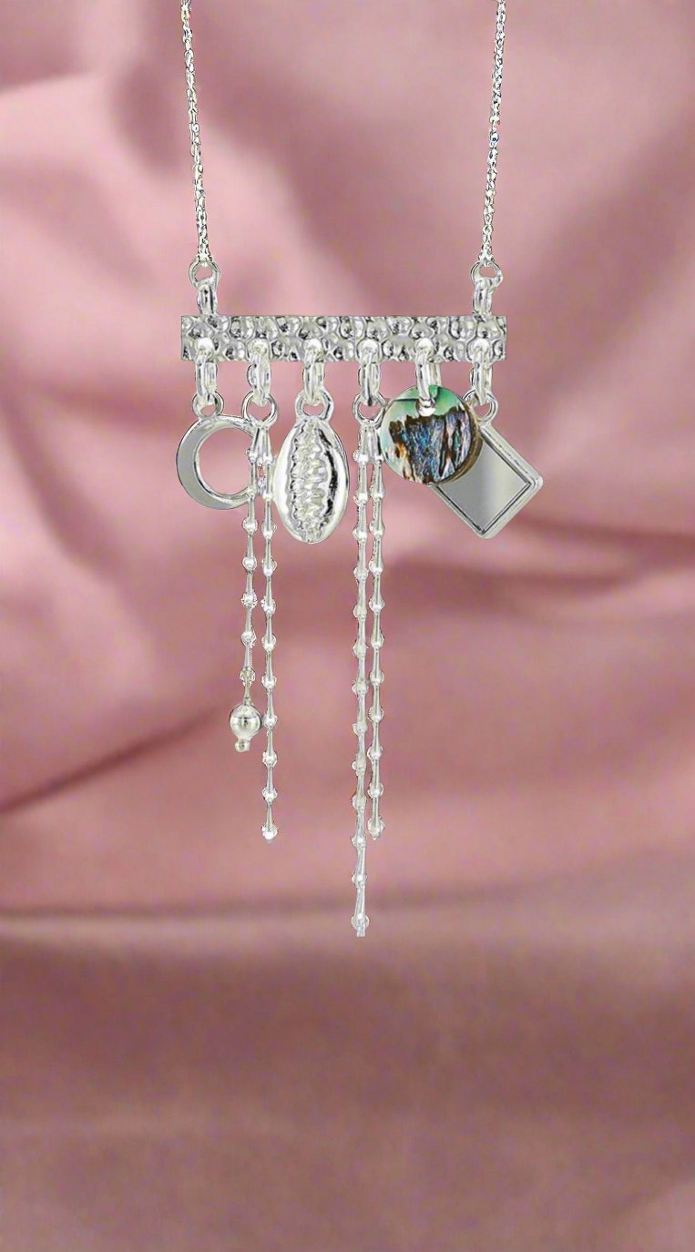 Alex and Ani - Conch and Puka Shell With Abalone Shell Charm Necklace