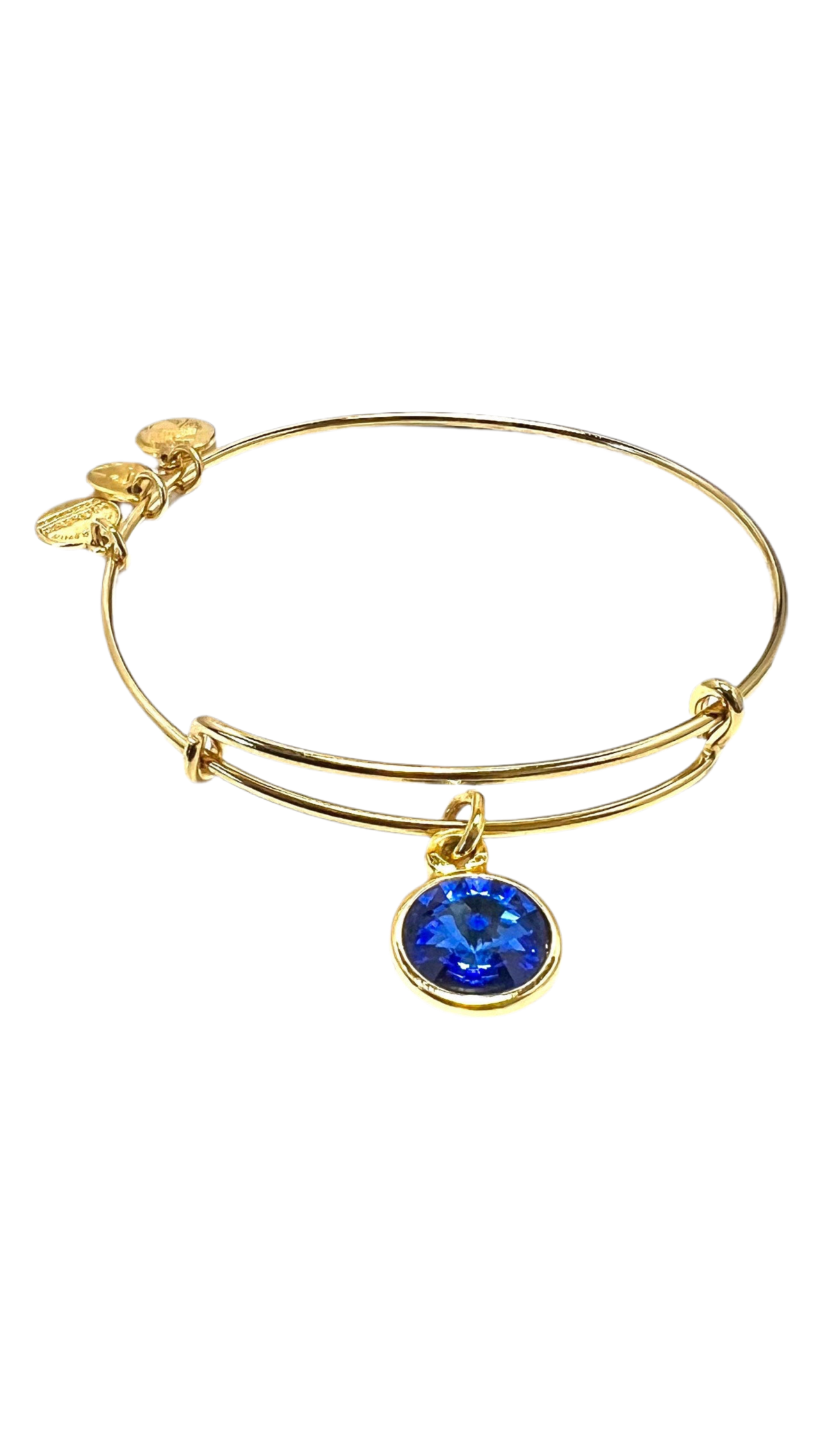 Alex and Ani - September Birthstone Sapphire Swarovski Crystal Charm Bangle Bracelet
