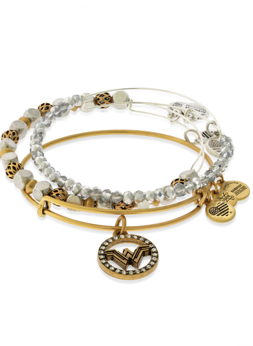 Alex and Ani - Wonder Woman Set of Three Charm Bangle Bracelets