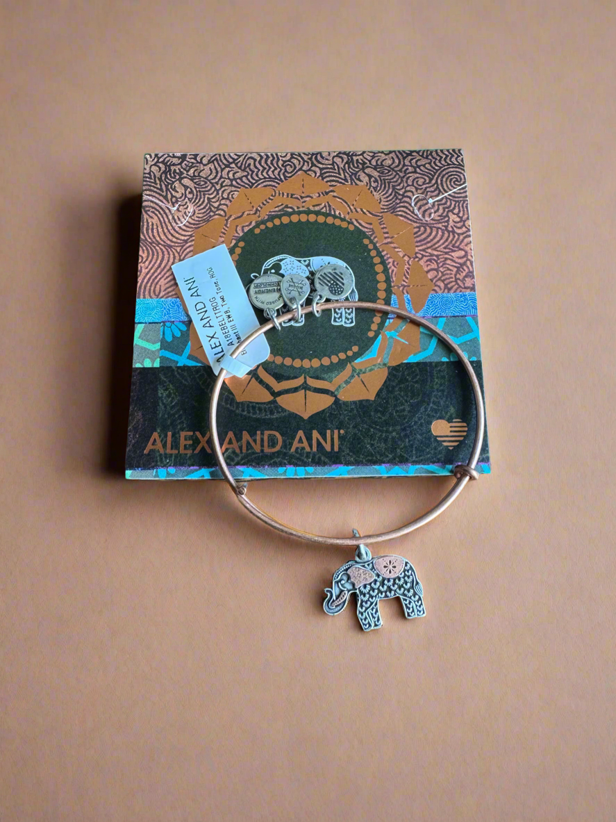 Alex and Ani - Elephant III Charm Bangle Bracelet, Two Toned