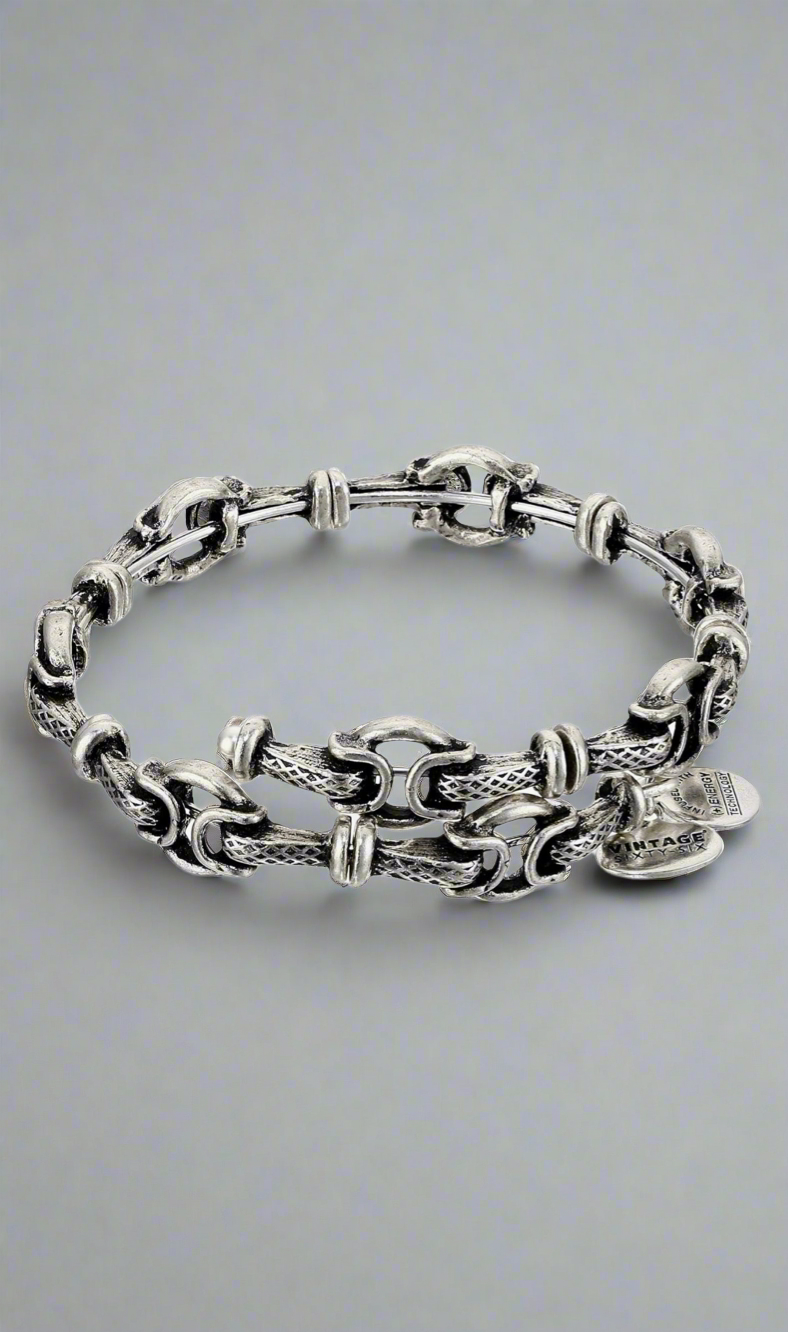 Alex and Ani - Honor Vintage 66 Rafaelian Silver Finish Wrap Bangle
