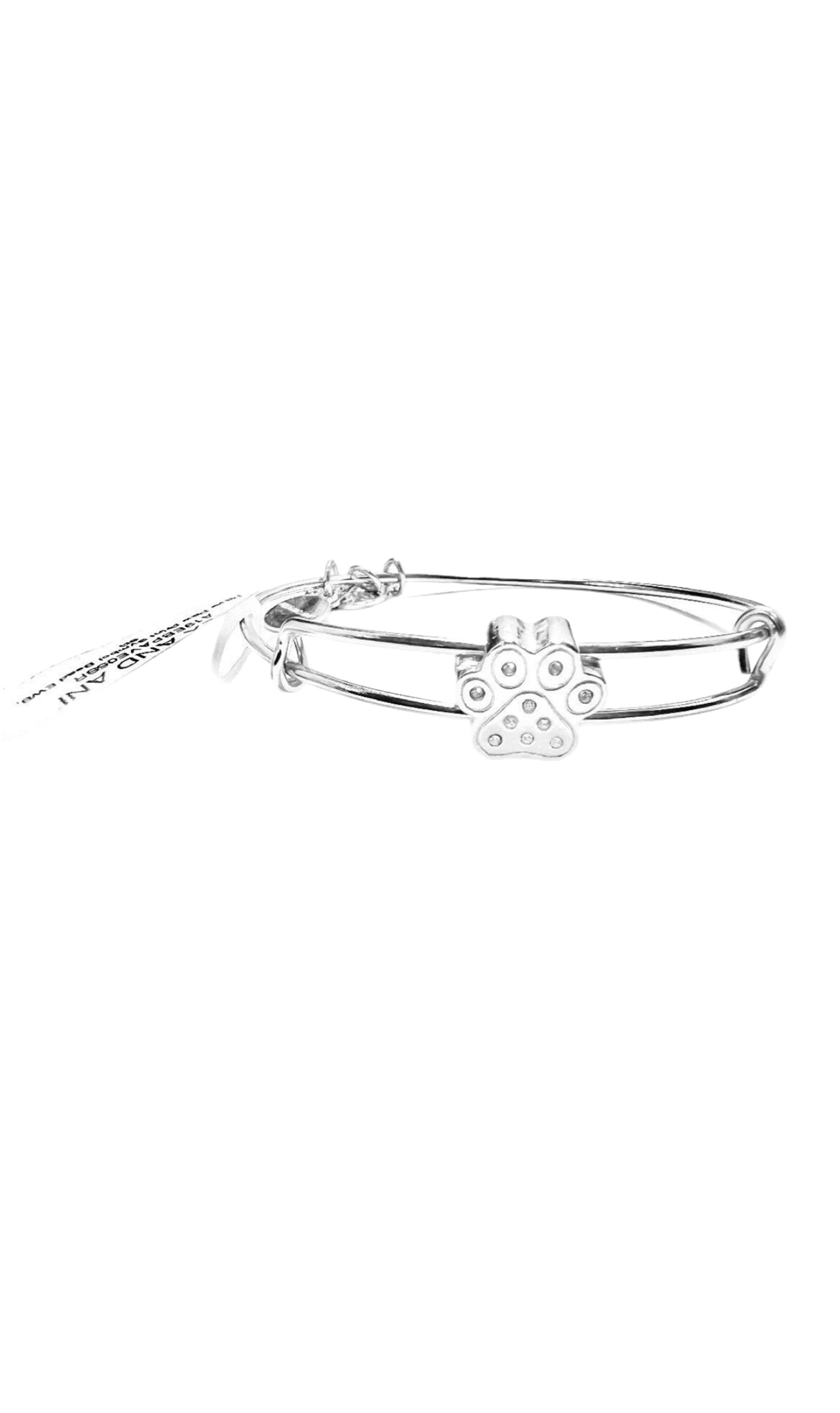 Alex and Ani - Pavé Paw Prints Symbol Bead Slider Charm Bangle, Swarovski Crystals