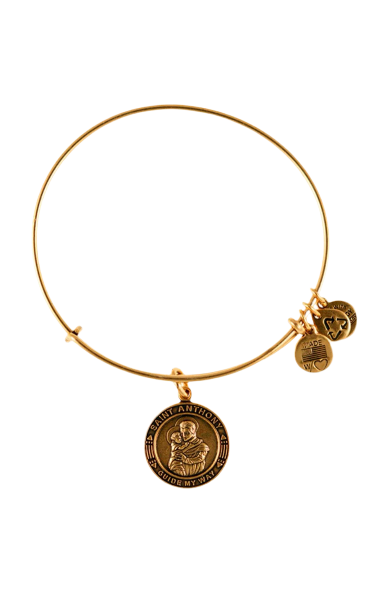 Alex and Ani - St. Anthony Charm in Rafaelian Gold/Silver Bangle Bracelet
