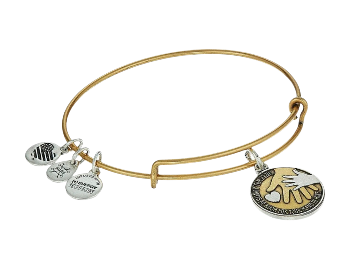 Alex and Ani - Hand in Hand II Bangle Bracelet Rafaelian Gold Charm Bangle