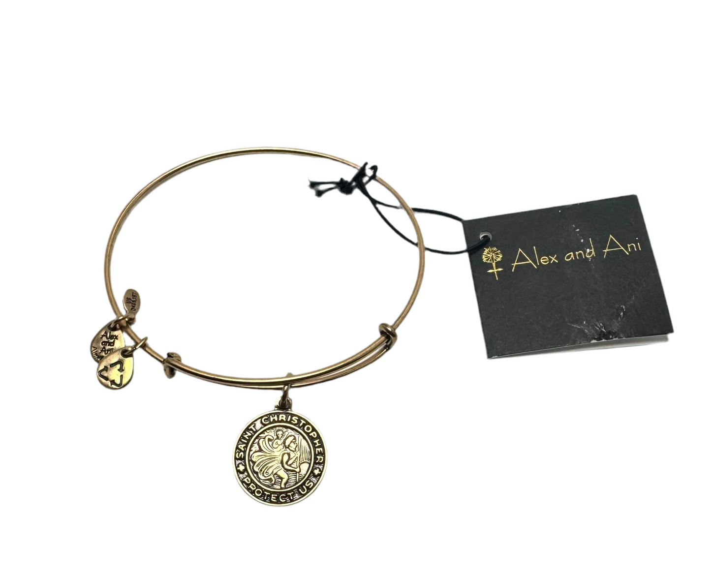 Alex and Ani - St. Christopher Charm in Rafaelian Gold/Silver Bangle Bracelet