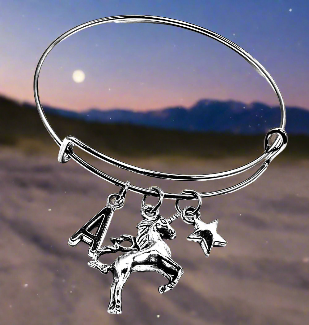 A Unicorn Star Bangle Bracelet