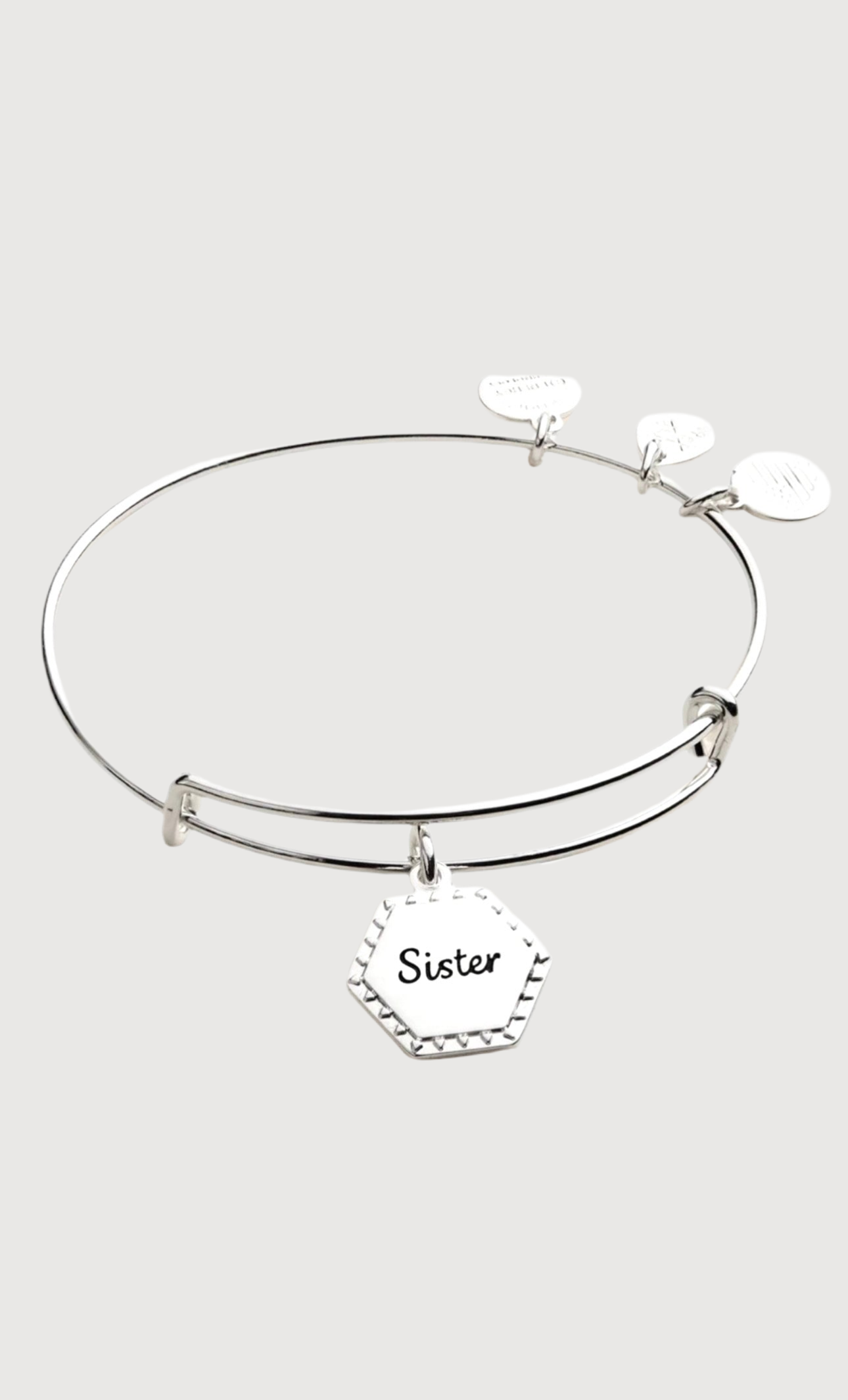 Alex and Ani- Sister IV ‘Woven Together' Charm Bangle Bracelet, Shiny Silver