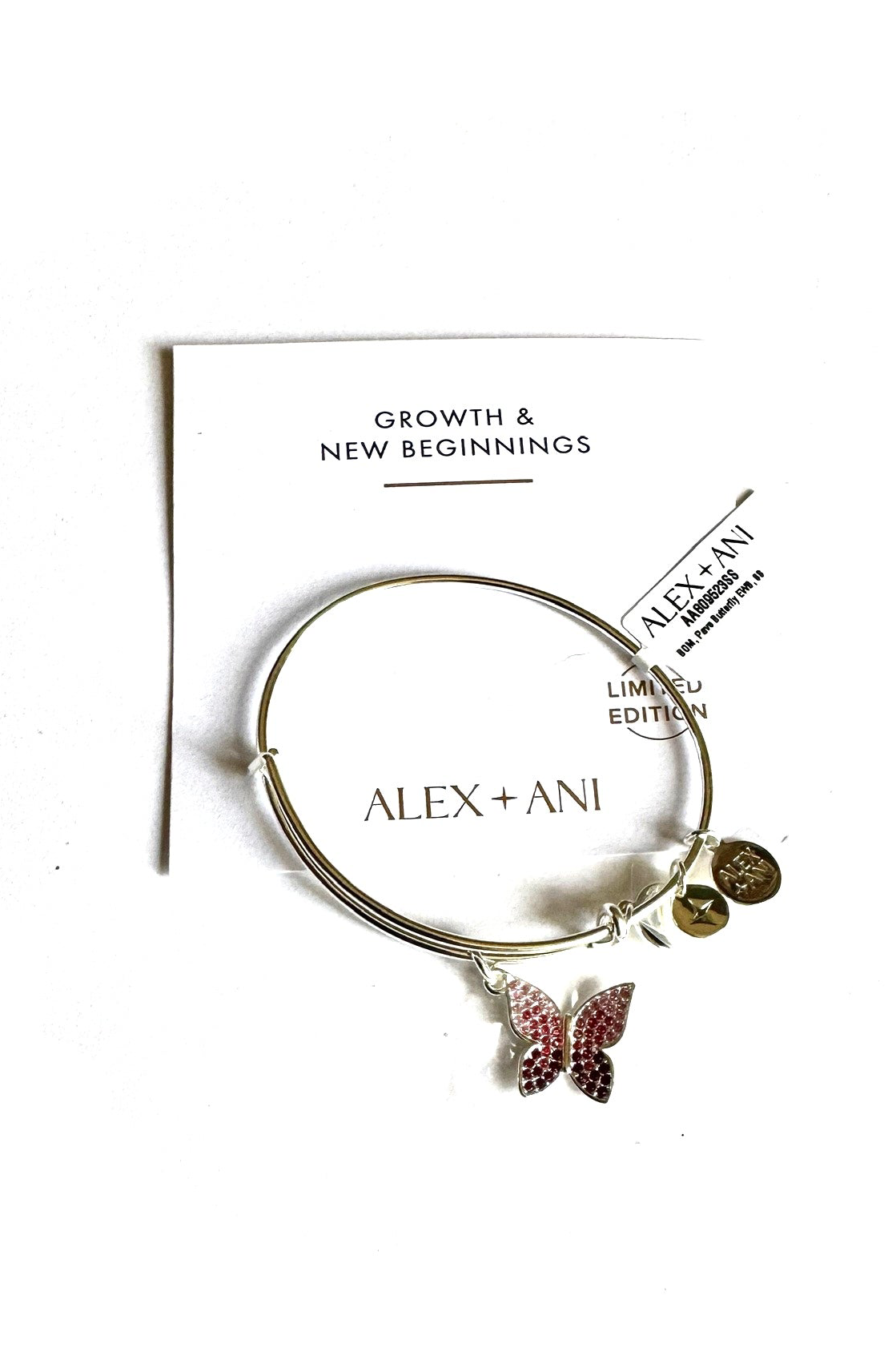 Alex and Ani - January Pavé Butterfly Charm Bangle