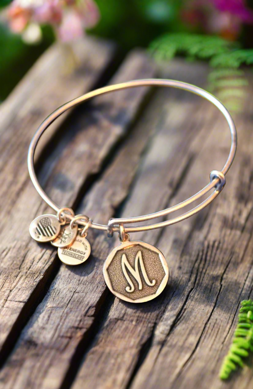 Alex and Ani “M” Initial Charm Bangle Bracelet