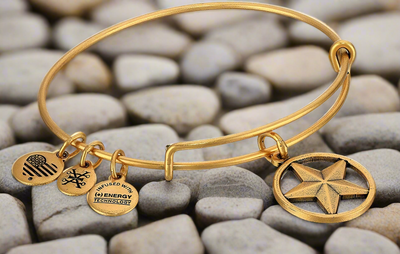 Alex and Ani - Star of Strength Charm Bangle Bracelet - Rafaelian Gold/Silver®