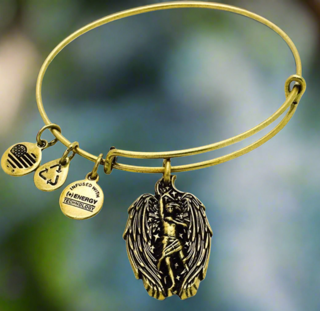 Alex and Ani - Guardian of Strength, Enlighten Me Charm Angel Bangle Bracelet