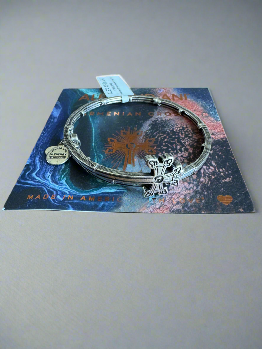 Alex and Ani - Armenian Cross Vintage 66 Rafaelian Silver Finish Wrap Bangle