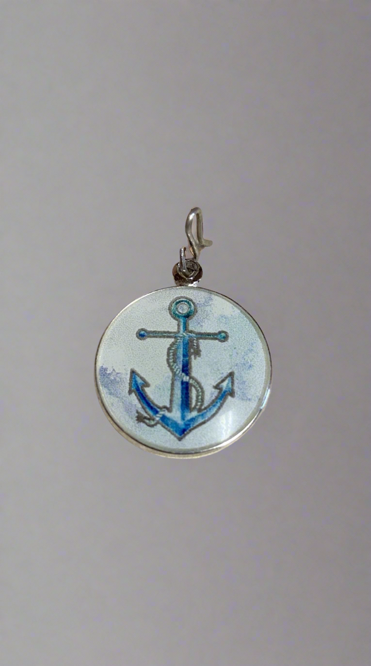 Alex and Ani - Sterling Silver Anchor Charm with Sterling Silver Beads Pull Bracelet