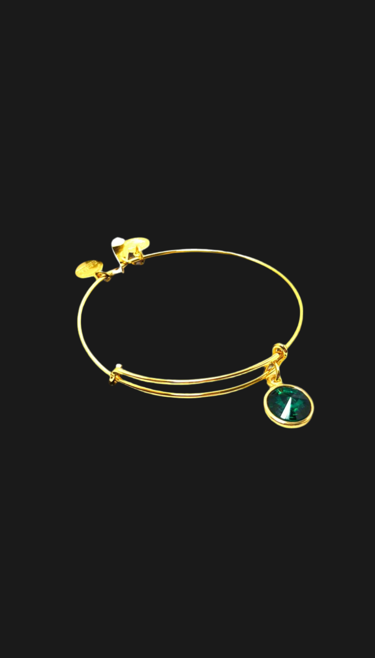 Alex and Ani - May Birthstone Emerald Swarovski Crystal Charm Bangle Bracelet, Collectible Gift for Her