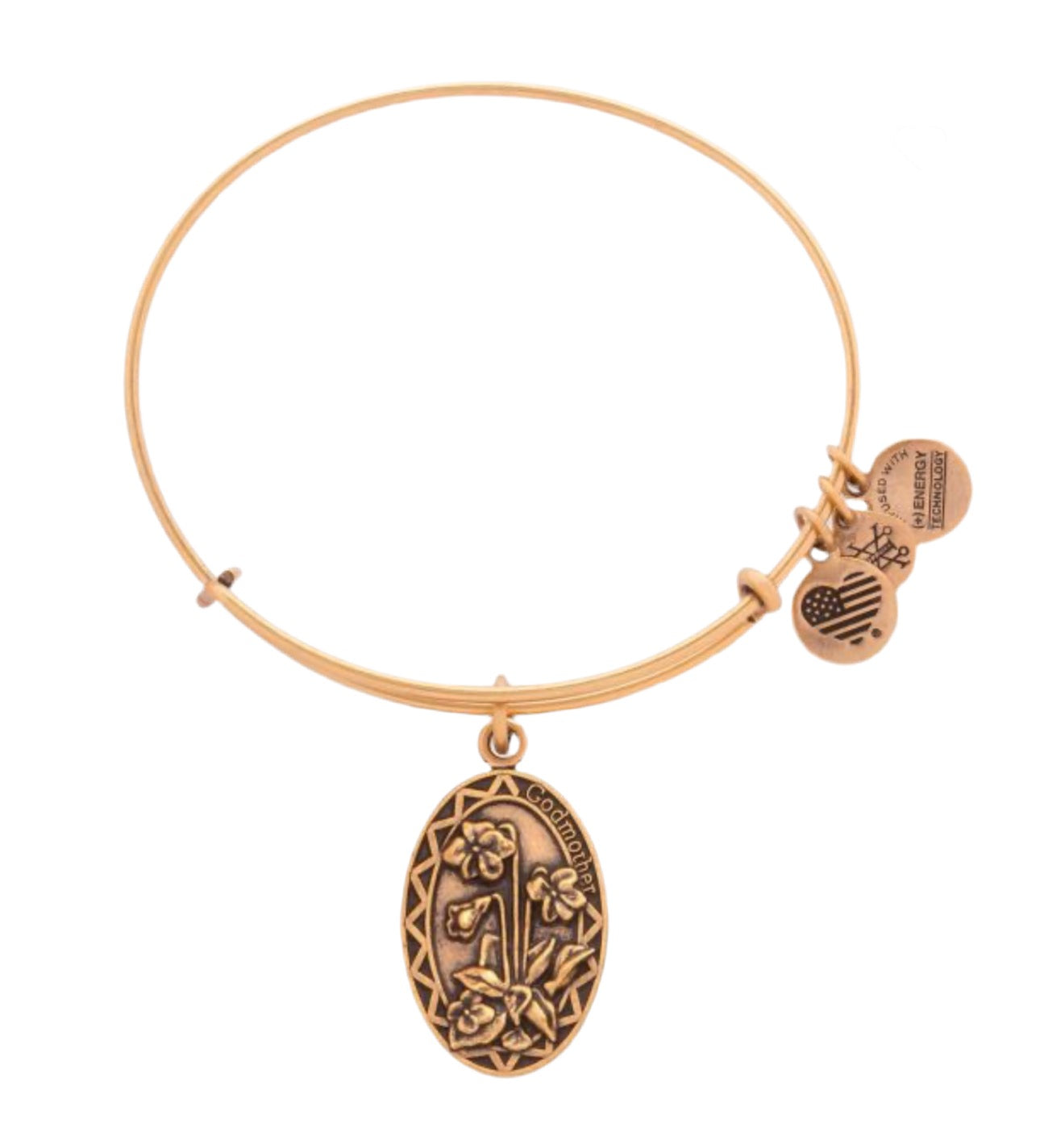 Alex and Ani - Godmother Charm Bangle Bracelet in Rafaelian Gold