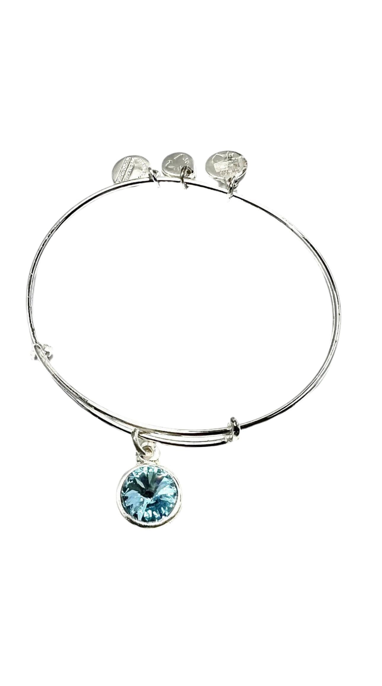 Alex and Ani - March Birthstone, Clear Aquamarine Swarovski Crystal Charm Bangle
