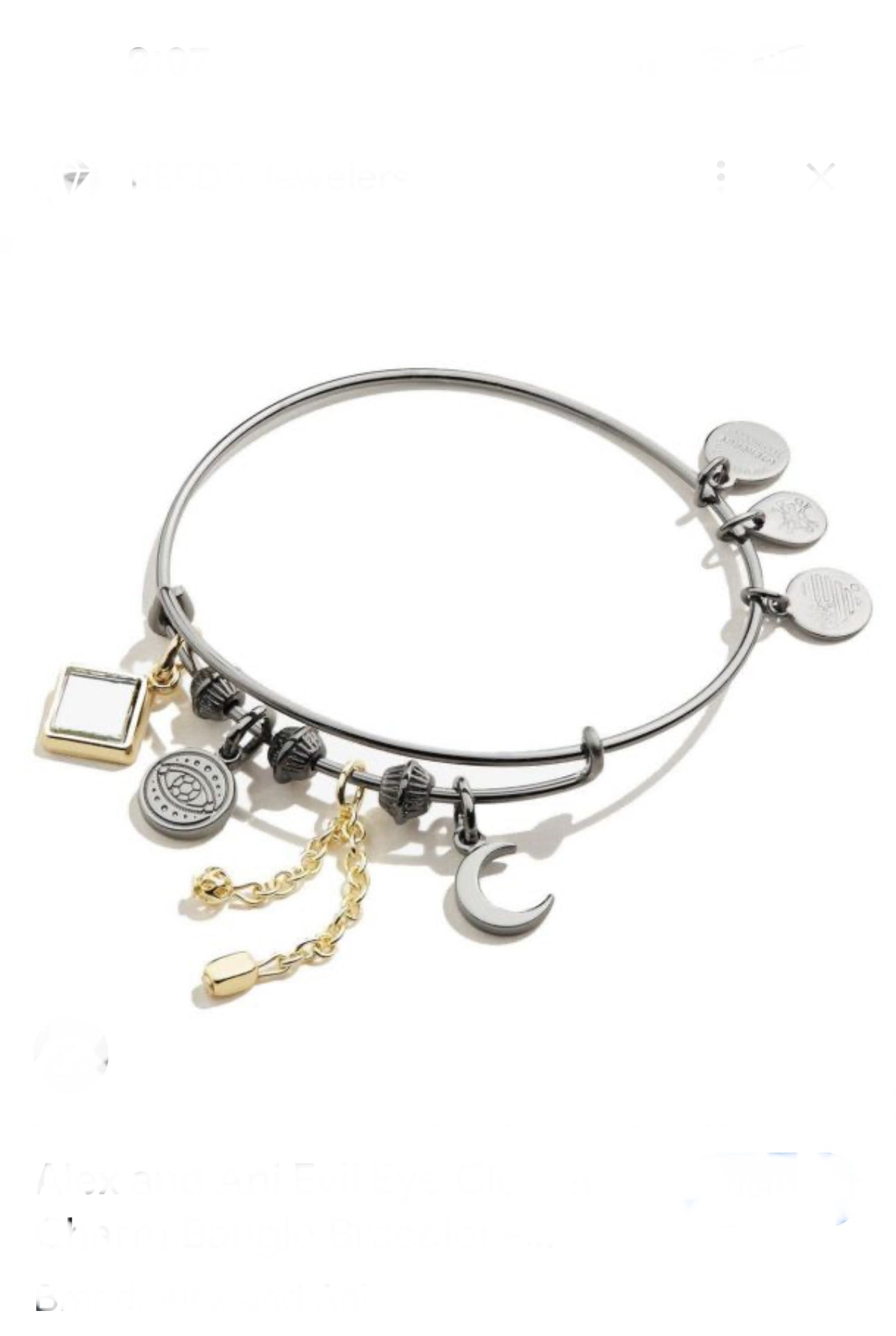Alex and Ani - Evil Eye Earrings, Tiger Eye Round Stone Drop PLUS Evil Eye Cluster Bangle Bracelet