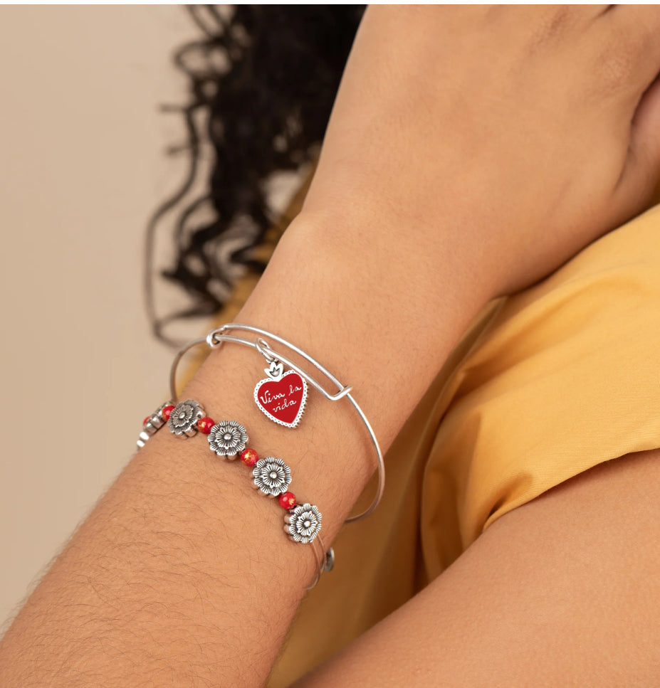 Alex and Ani - Frida Kahlo 'Viva la Vida' Sacred Heart Charm Bangle, Set of 2