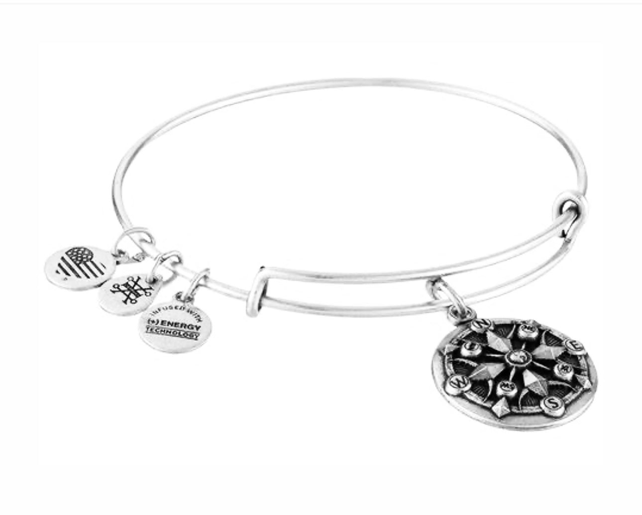 Alex and Ani - Silver/Gold Larger Sized Compass Charm Bangle Bracelet