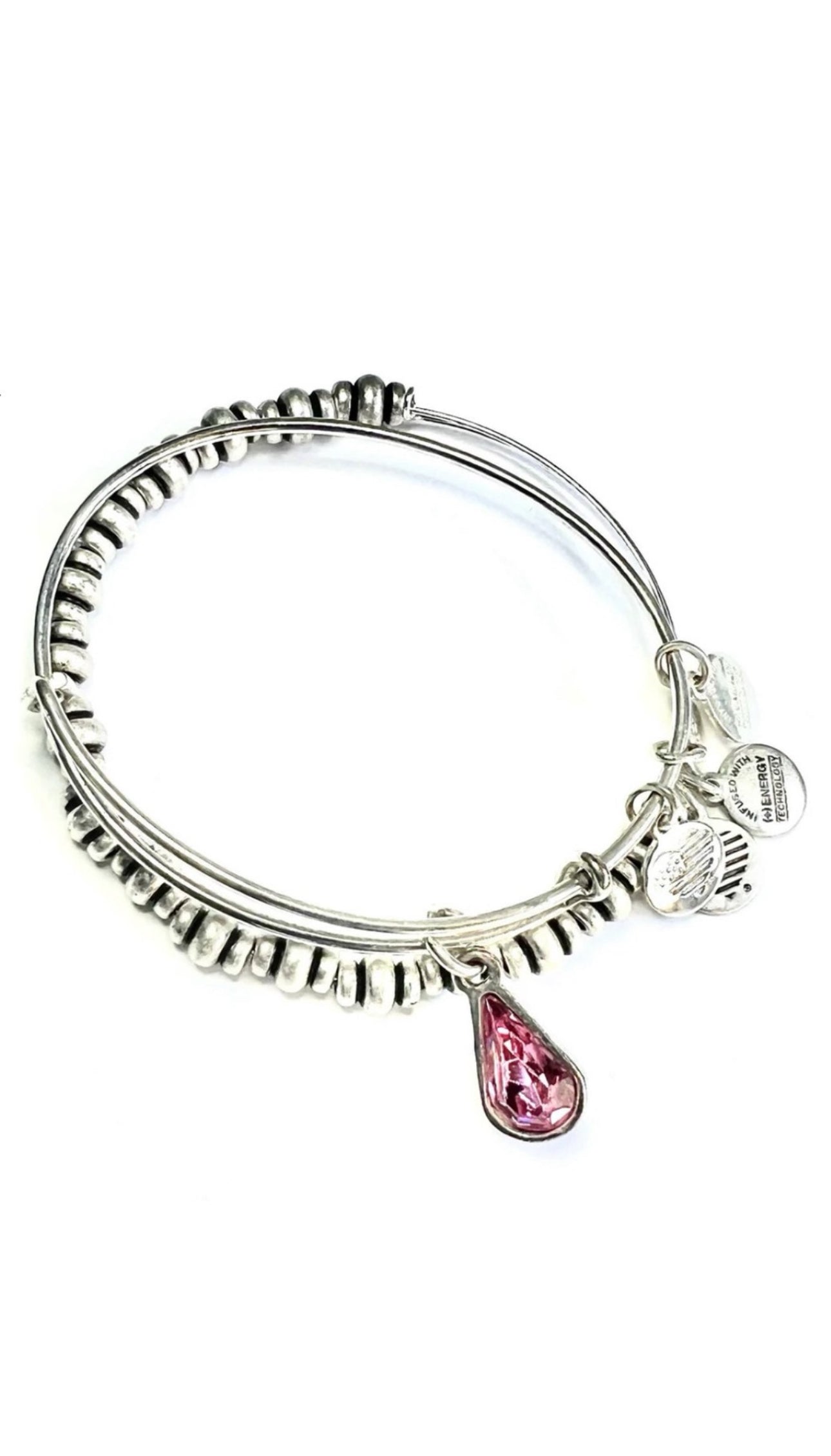 Alex and Ani - October Rose Swarovski Crystal Charm + Nile Beaded Bangle, Special Sale
