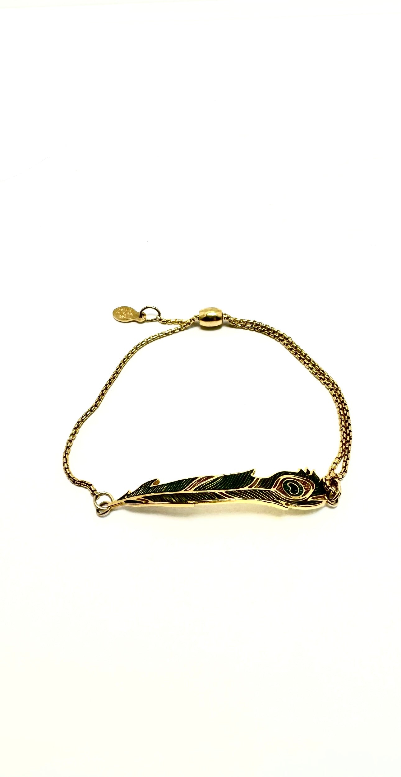 Alex and Ani - Peacock Feather Charm Pull Chain Charm Bracelet