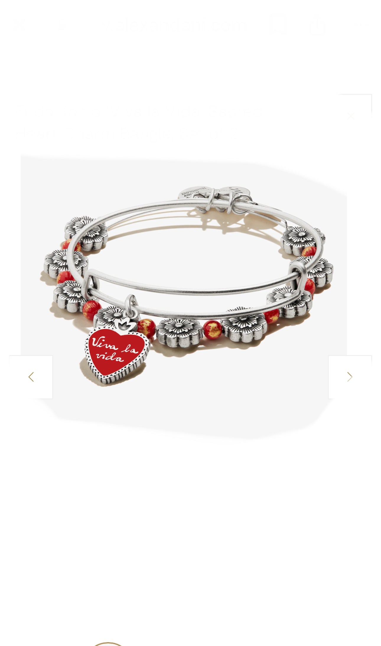 Alex and Ani - Frida Kahlo 'Viva la Vida' Sacred Heart Charm Bangle, Set of 2