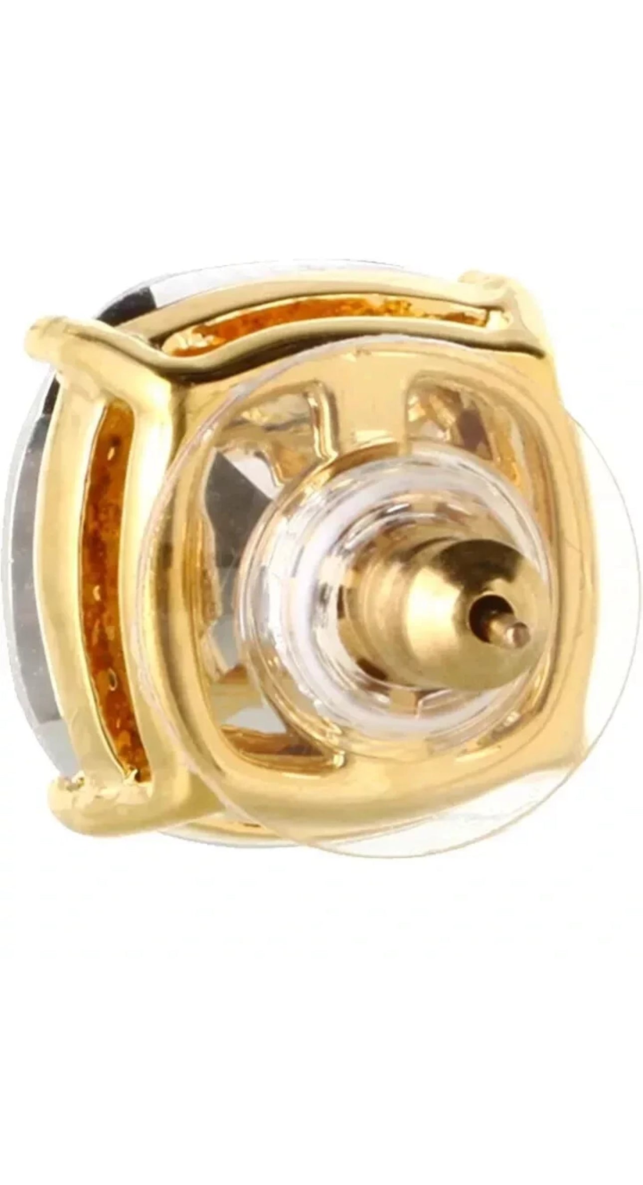 Kate Spade New York Gumdrop Gold Square Stud Earrings - Clear