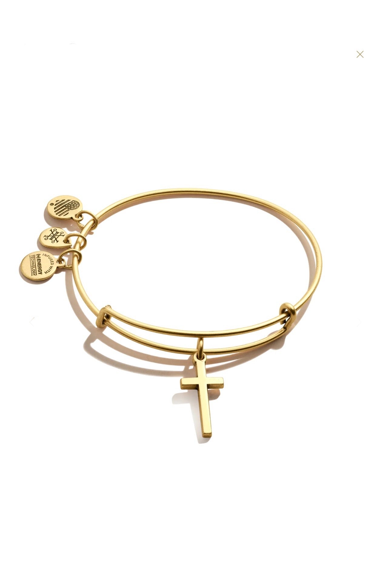 Alex and Ani - Cross II Charm Bangle, Rafaelian Gold/Silver Finish Bracelet