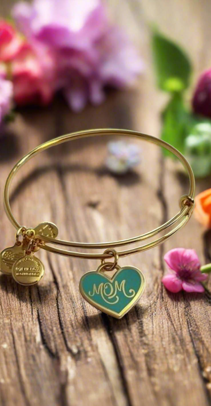 Alex and Ani - Mom Color Infused Heart Charm Bangle Bracelets