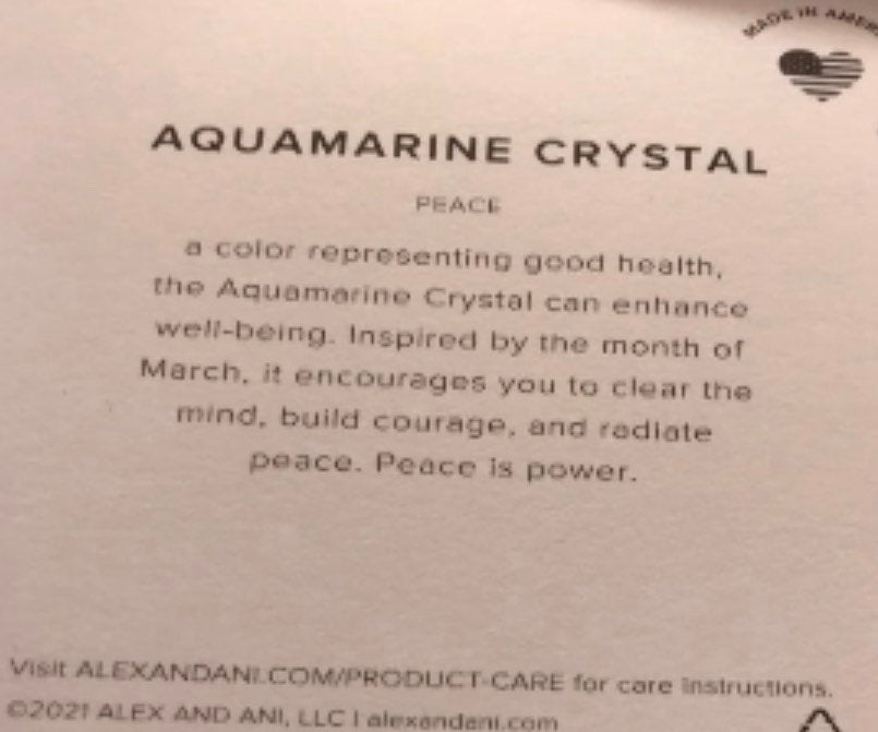 Alex and Ani - March Birthstone, Clear Aquamarine Swarovski Crystal Charm Bangle