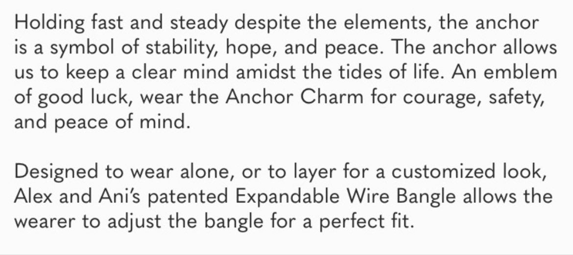 Alex and Ani - Anchor Art Infused Charm Bangle Shiny Gold/Silver