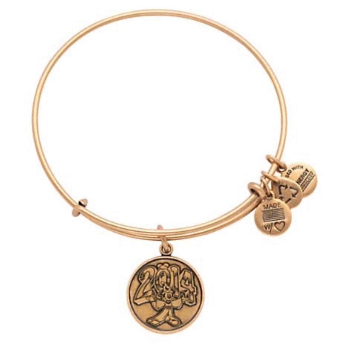 Alex and Ani - Disney Park Exclusive Charm Bracelet - Sorcerer Mickey Mouse, 2014, Gift for Her in Rafaelian Gold, Collectors Bracelet