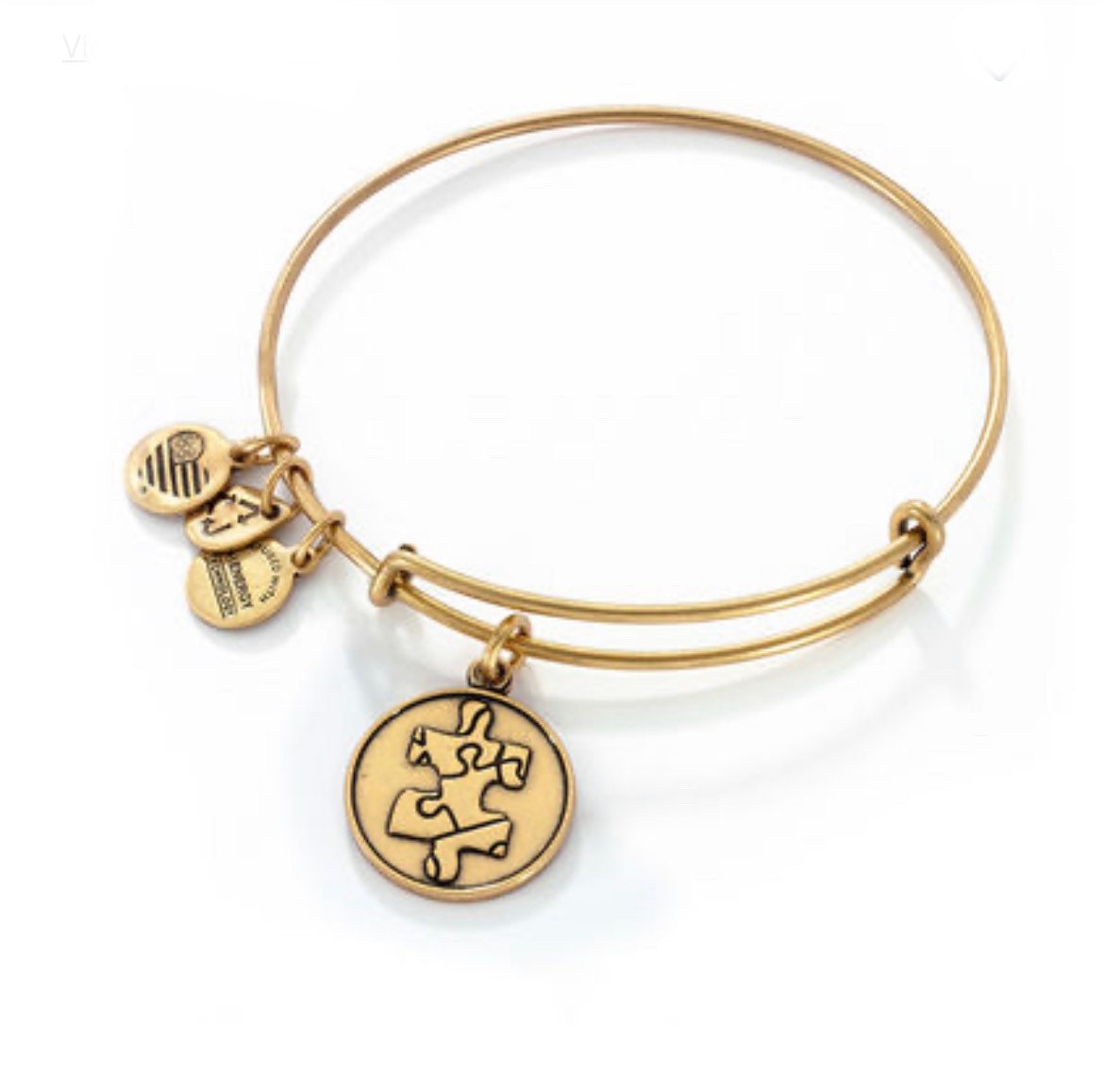 Alex and Ani - Piece of the Puzzle Charm Bracelet - Slide Bangle Rafaelian Silver/Gold, Collectable Gift for Her, NWT & NWOT + Card, NWOT