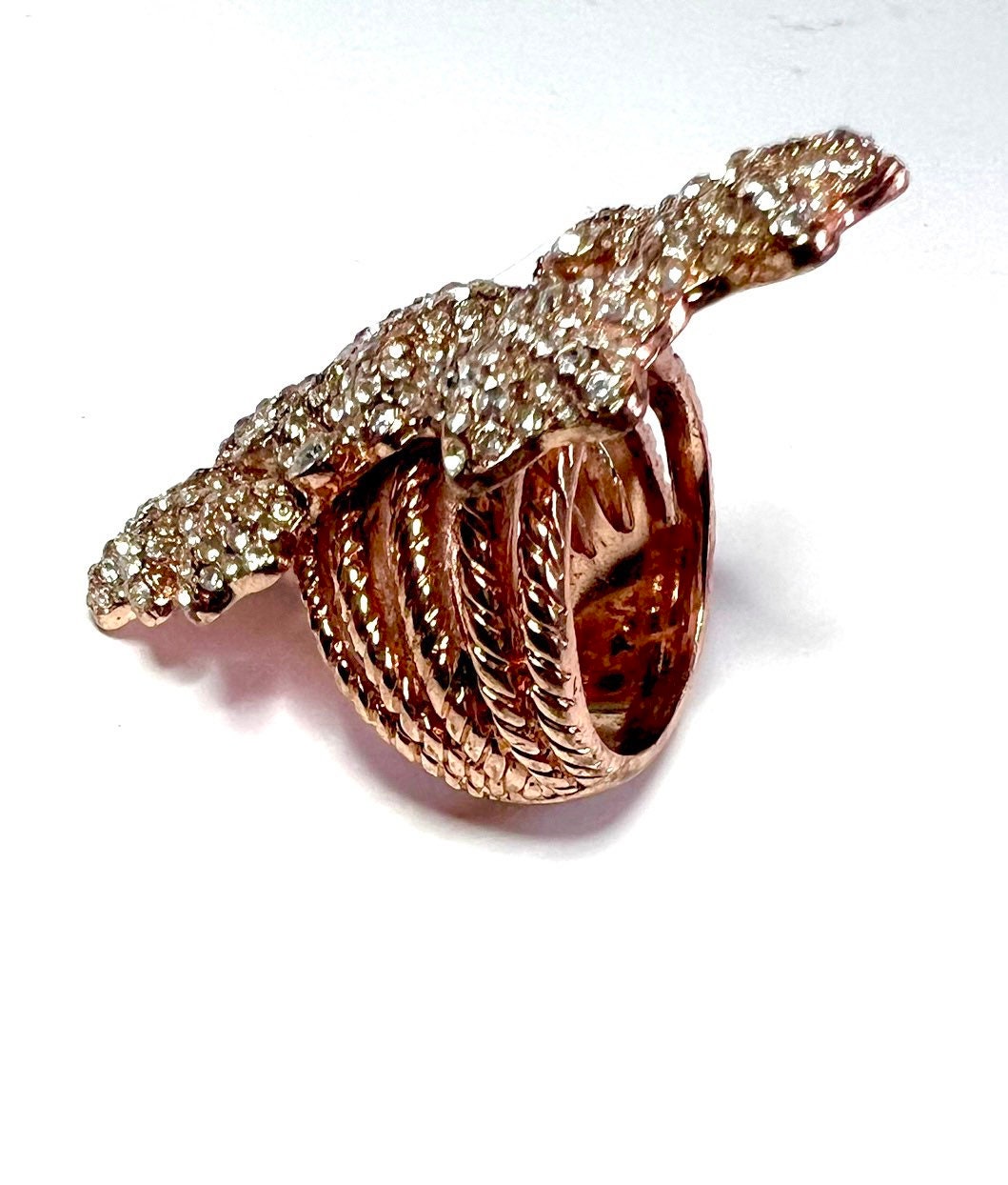 Paula Abdul ROSE TONE Crystal Lucky Pave Couture Cluster Star Ring, Size 6 1/2, Gift for Her
