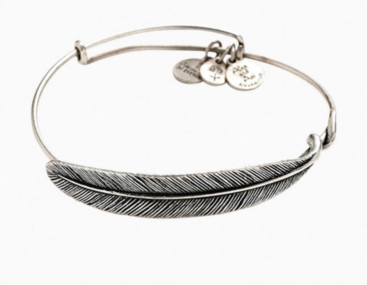Alex and Ani - Spiritual Armor Feather Charm Bangle Bracelet