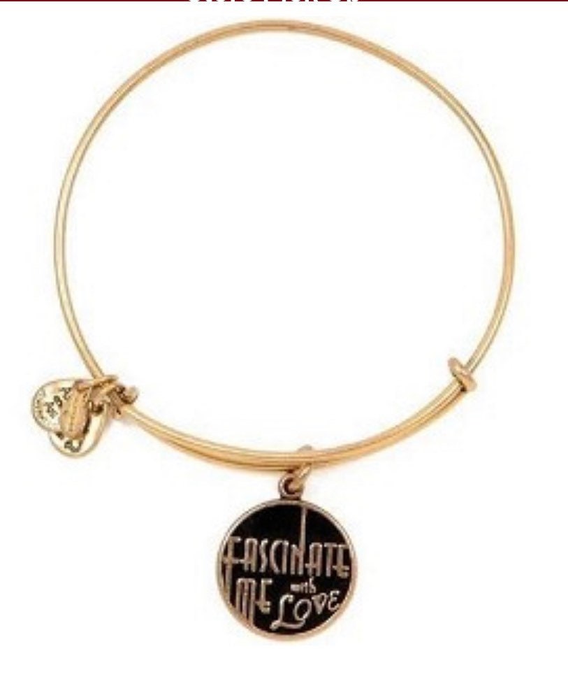 Alex and Ani - Fascinate Me With Love Charm Slide Bangle Rafaelian Silver/Gold®, Collector's Bracelet, Gift for Valentine’s Day, Anniversary