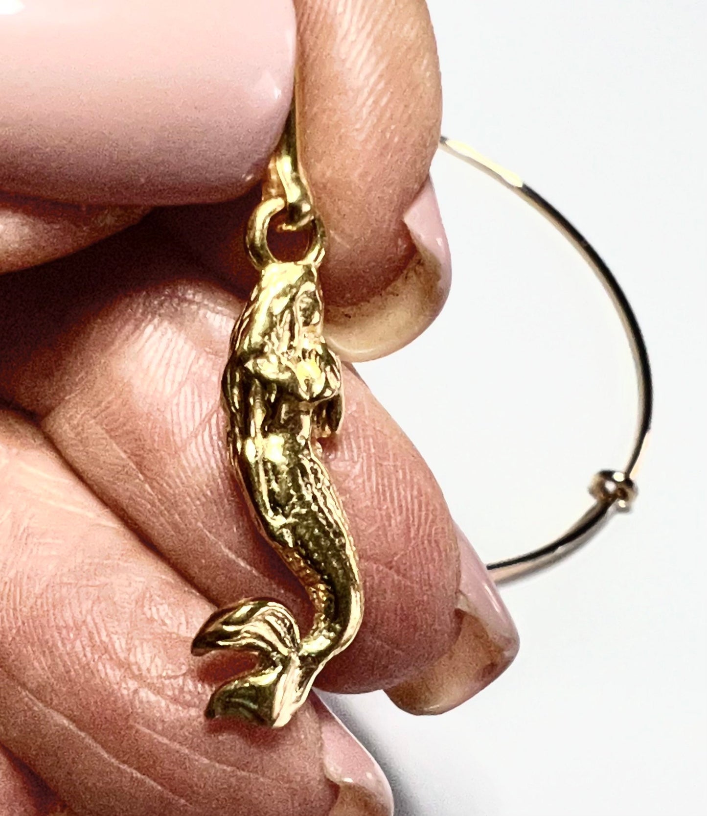 Alex and Ani - 14k Gold Plated Mermaid Station Charm Bracelet Bangle