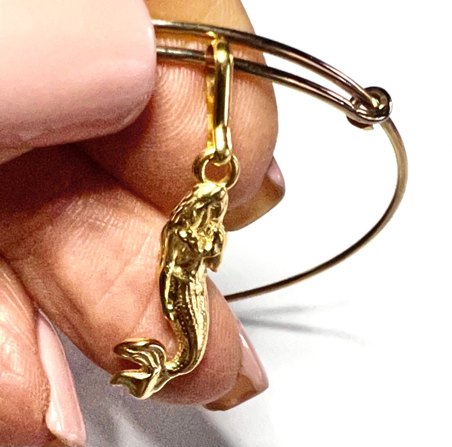 Alex and Ani - 14k Gold Plated Mermaid Station Charm Bracelet Bangle