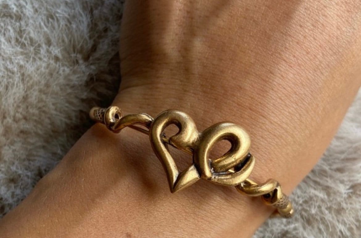 Alex and Ani - Heart & Beaded Wrap - Vintage Sixty-Six Energy Infused Wrap, Rafaelian Rose Gold/Silver, Bangle Bracelet Gift for Her